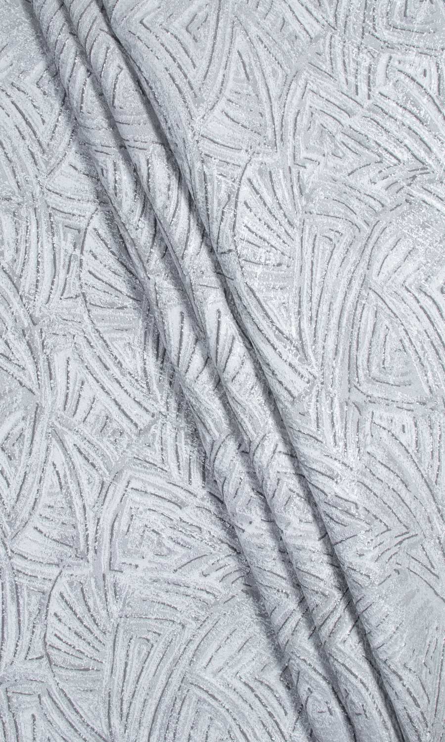 Self-Patterned Poly-Cotton Fabric Sample for Curtains & Drapes (Steel Grey)