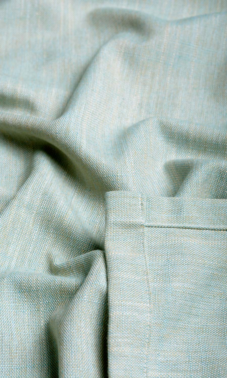 Plain Linen Texture Fabric By the Yard for Curtains & Drapes (Pale Blue/ Green)