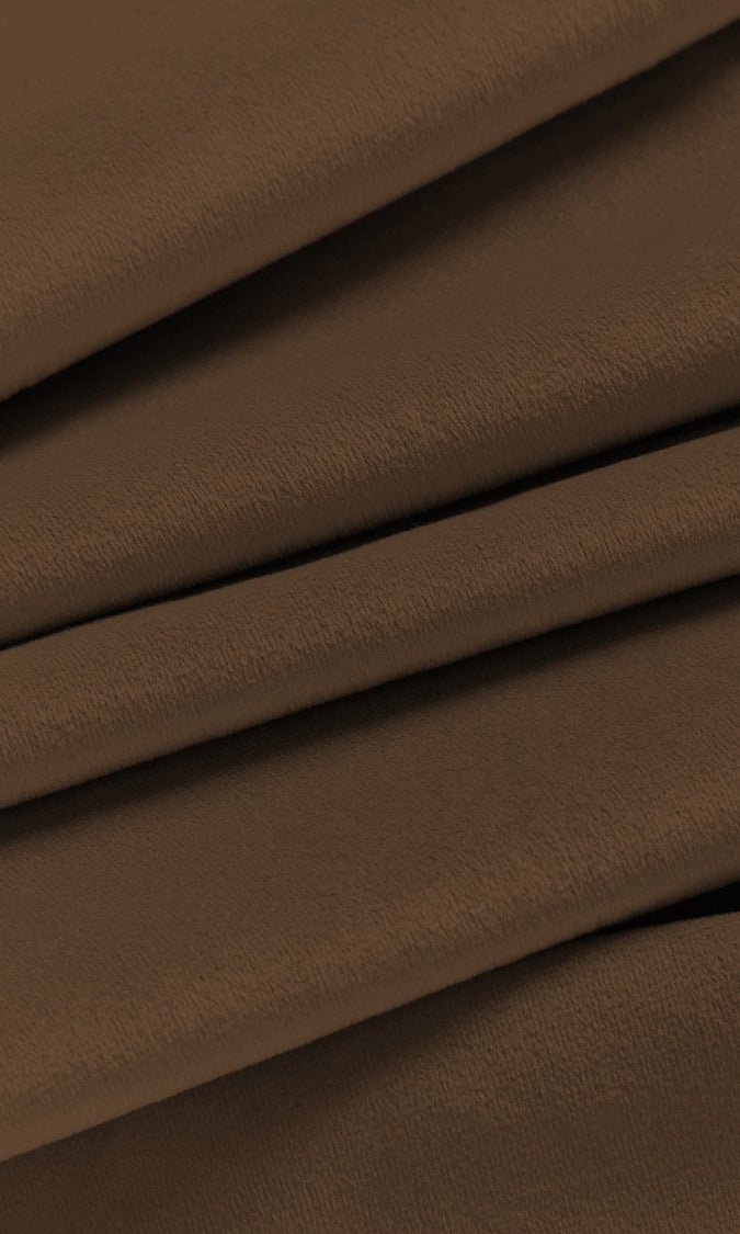 Velvet Home Décor Fabric By the Yard (Earth Brown)