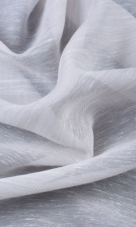 Textured Sheer Home Décor Fabric By the Yard (Fog Gray/ White)