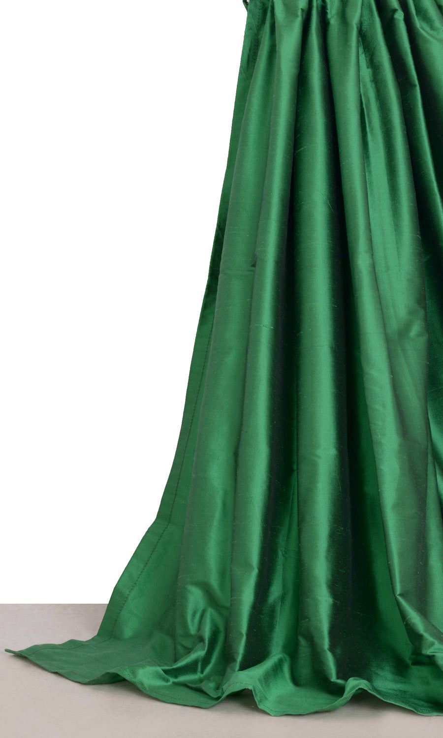 Shantung Silk Window Treatments Fabric By the Yard (Emerald Green)