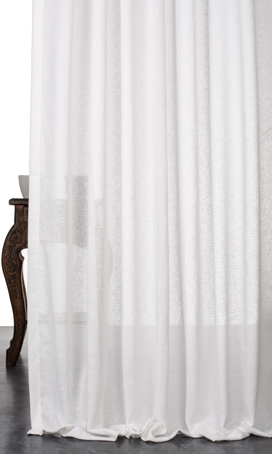 Plain Sheer Home Textile Fabric Material By the Yard (White)