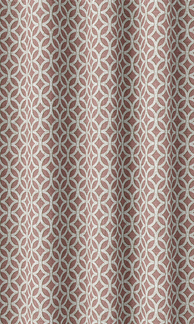Geometric Print Home Textile Fabric Material By the Metre (Pink/ White)