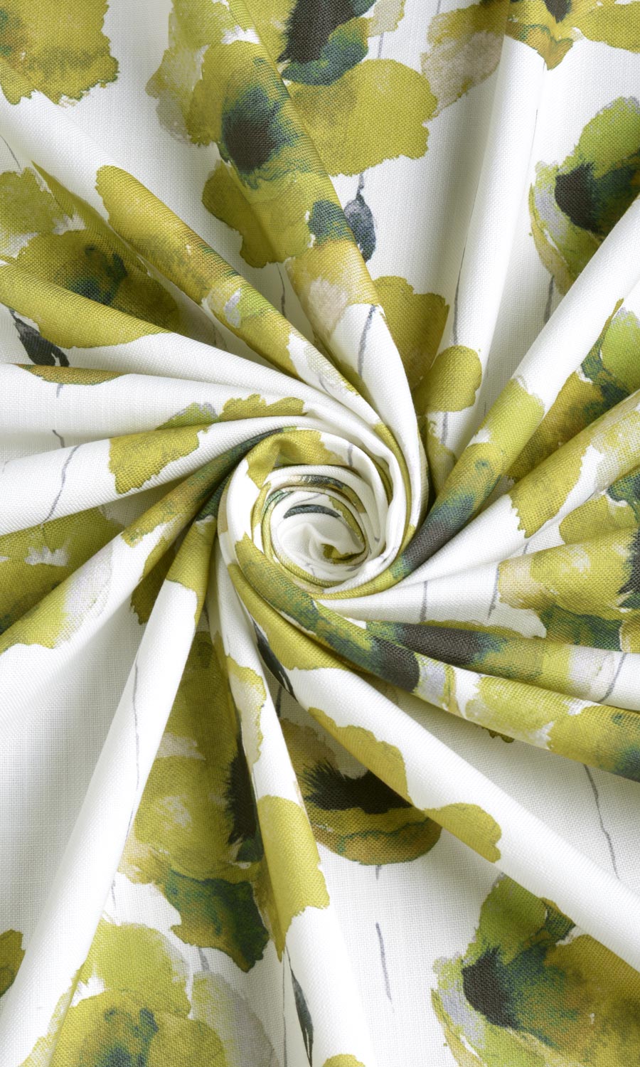 Water Lilies Floral Fabric By the Yard for Curtains & Drapes (Yellow/ Green)