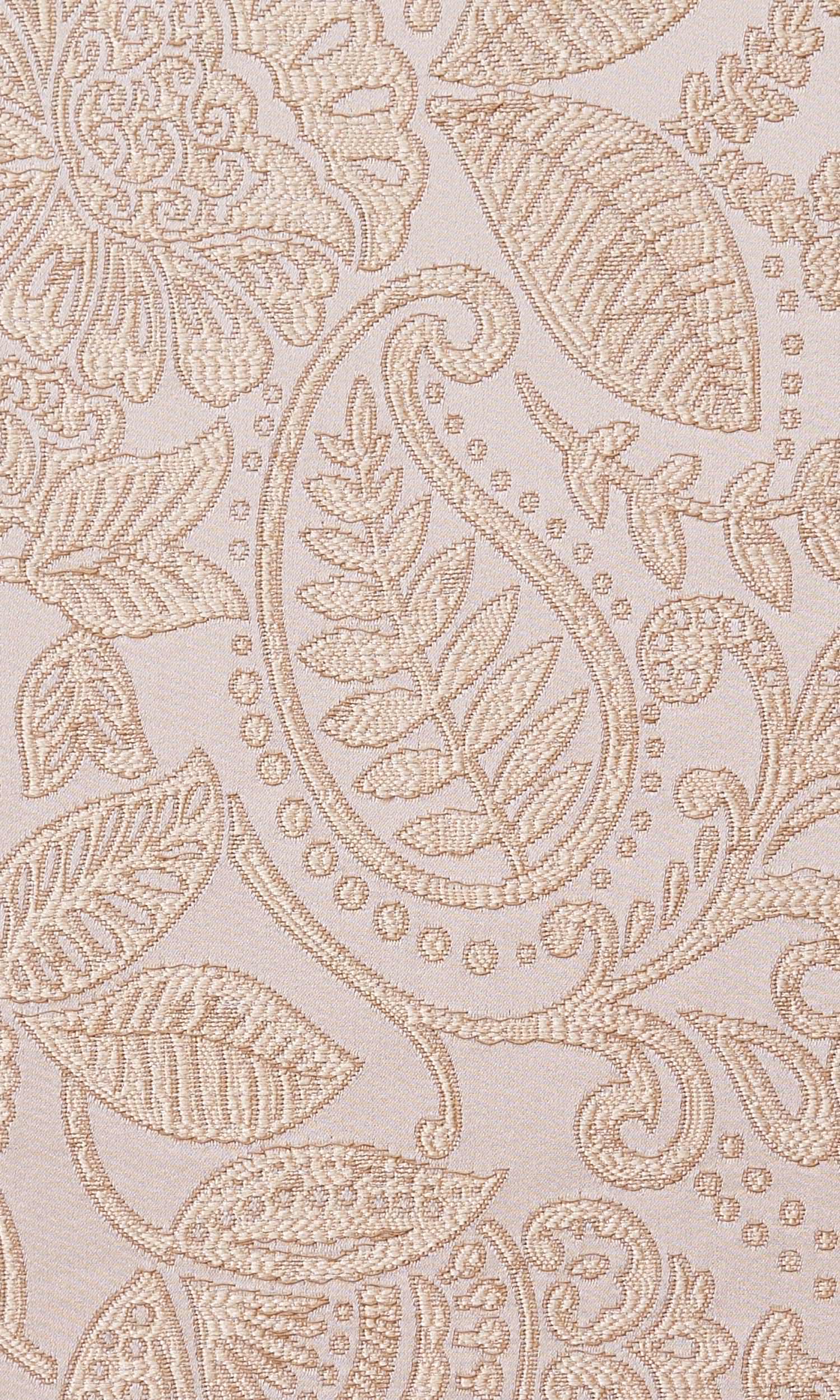Floral Textured Home Textile Fabric Material By the Yard (Cream)
