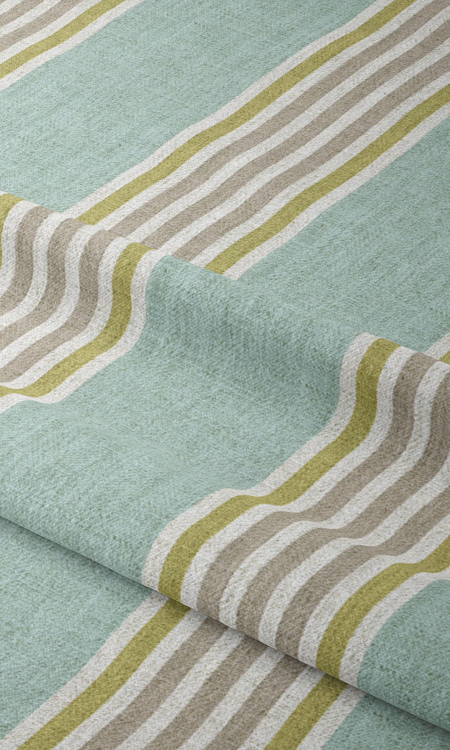 Striped Home Textile Fabric Material Sample (Turquoise Blue/ Green)