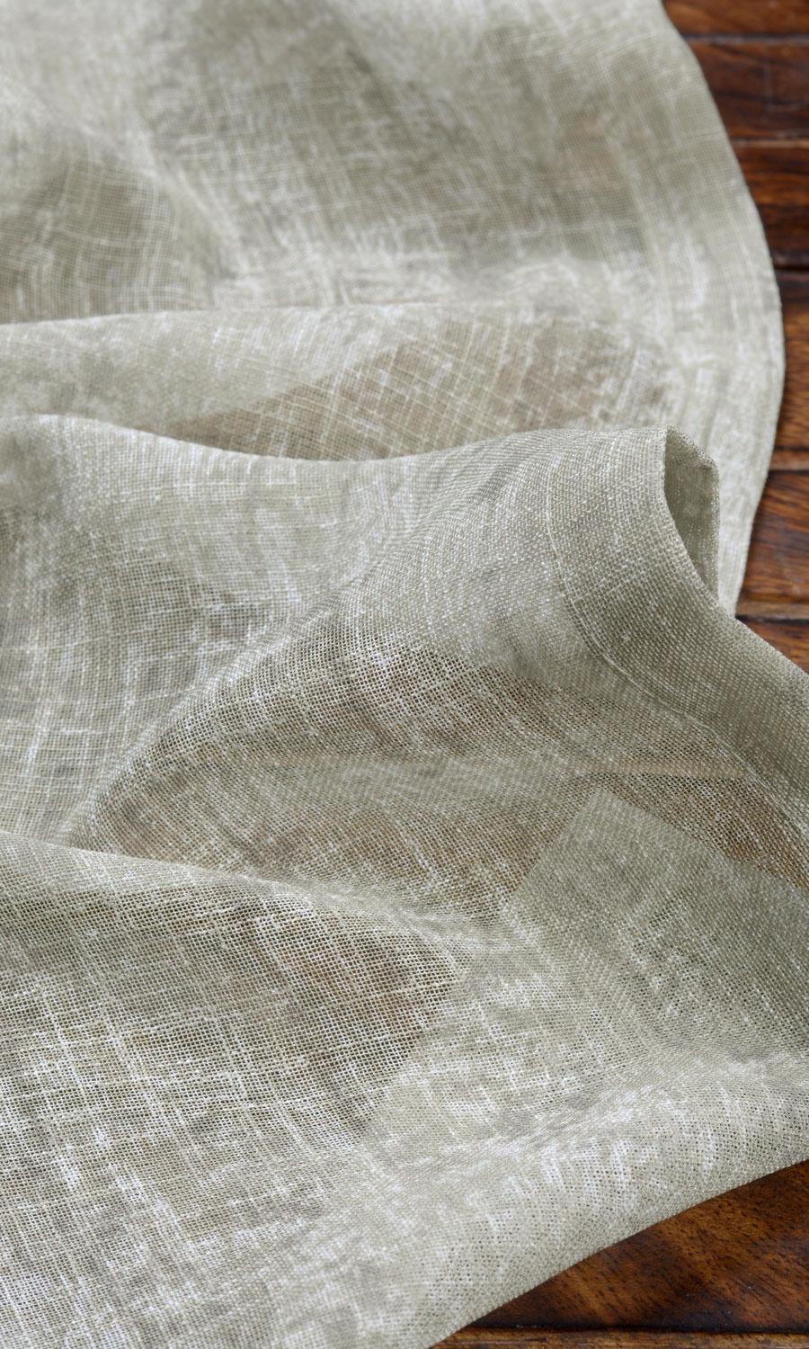 Textured Sheer Window Treatments Fabric By the Yard (Grey-Green)