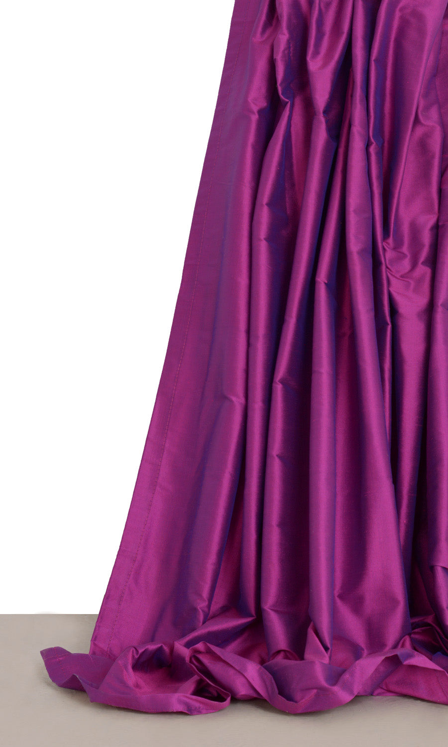 Shantung Silk Window Treatments Fabric By the Yard (Fuchsia Pink/ Purple)