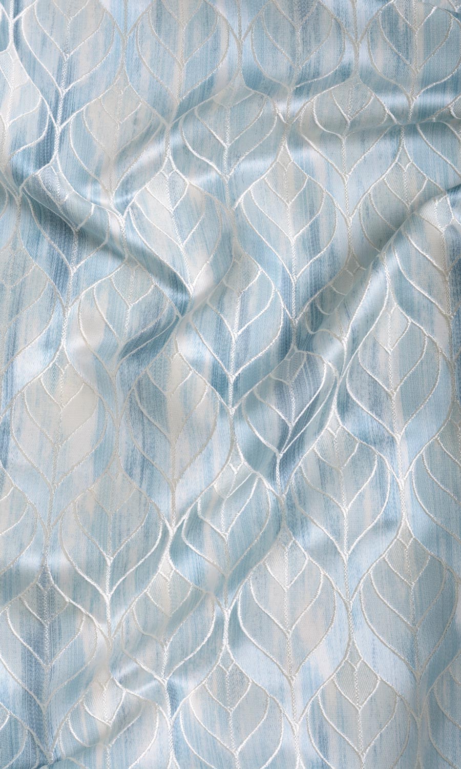 Petal Patterned Window Treatments Fabric By the Yard (Blue)