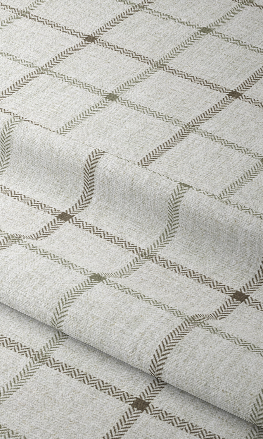 Modern Check Patterned Window Treatments Fabric Sample (Linen White)