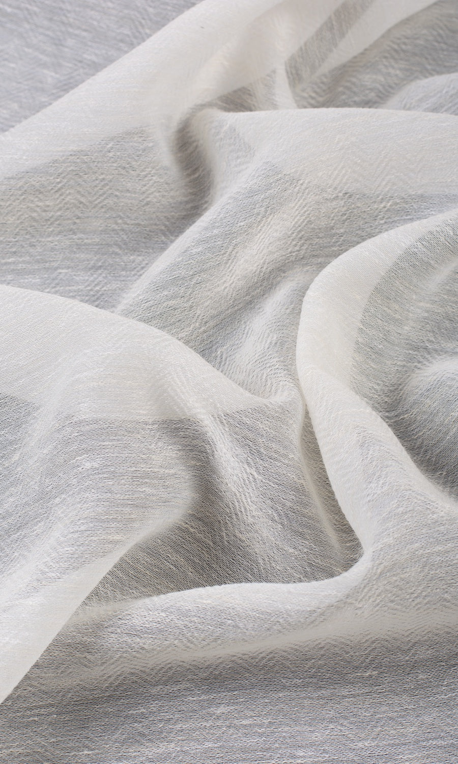 Textured Sheer Fabric By the Yard for Curtains & Drapes (Warm White)