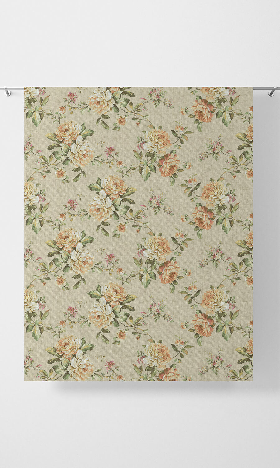 Country Floral Home Décor Fabric Sample (Yellow/ Orange)