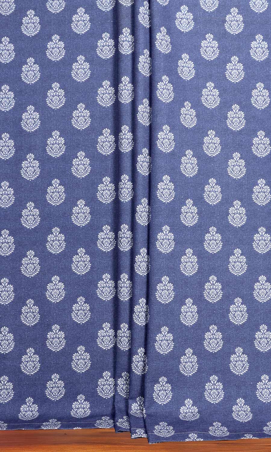 Floral Cotton Home Textile Fabric Material By the Yard (Blue)