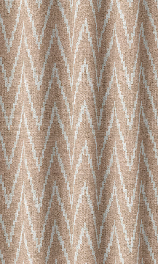 Chevron Print Drapes (Blush Pink/ White)