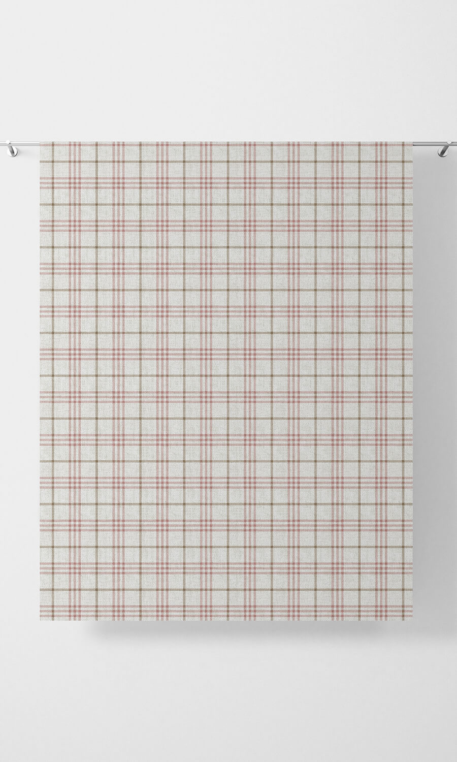 Checkered Home Décor Fabric By the Yard (White/ Pink/ Red)