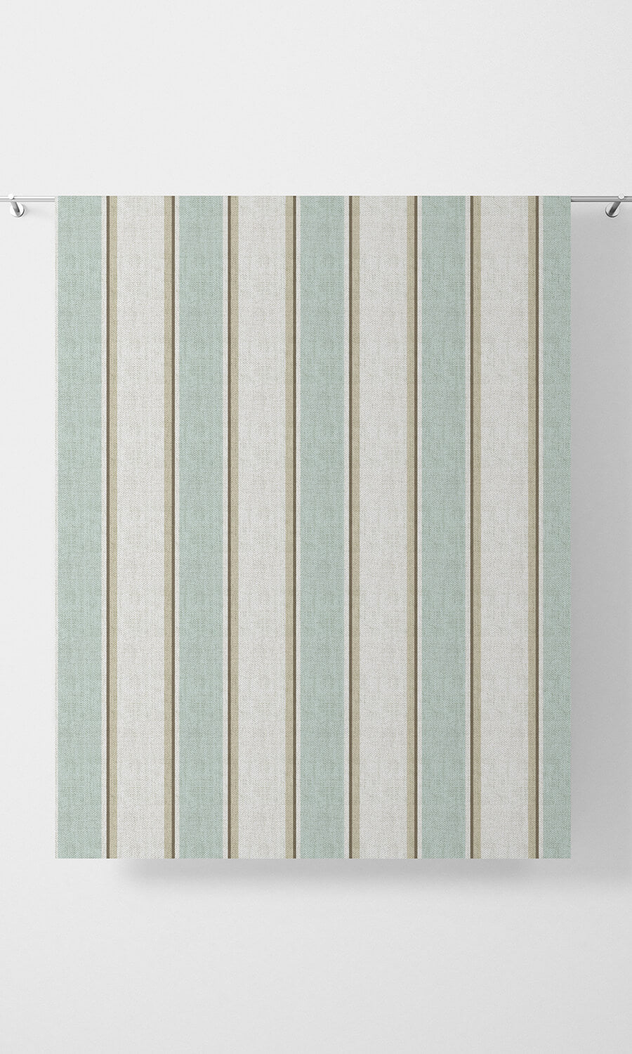 Modern Striped Home Décor Fabric By the Yard (Duck Egg Blue/ White)