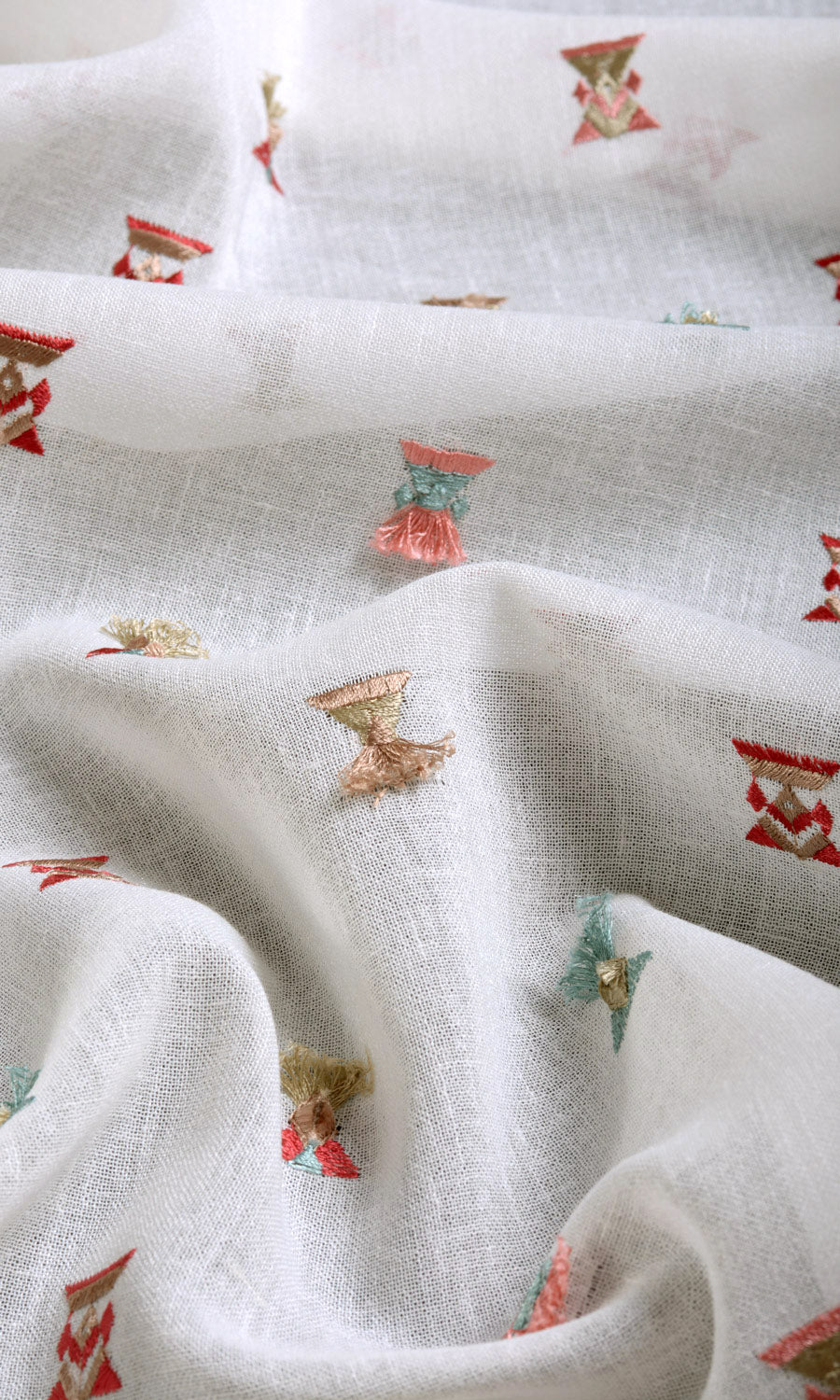Semi Sheer Home Décor Fabric By the Yard (Red/ Pink/ Beige/ Blue/ White)
