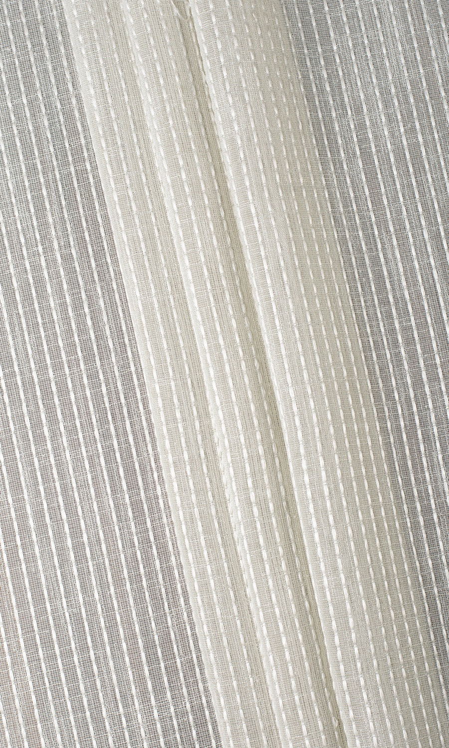 Striped Embroidery Sheer Window Treatments Fabric By the Yard (Gray)