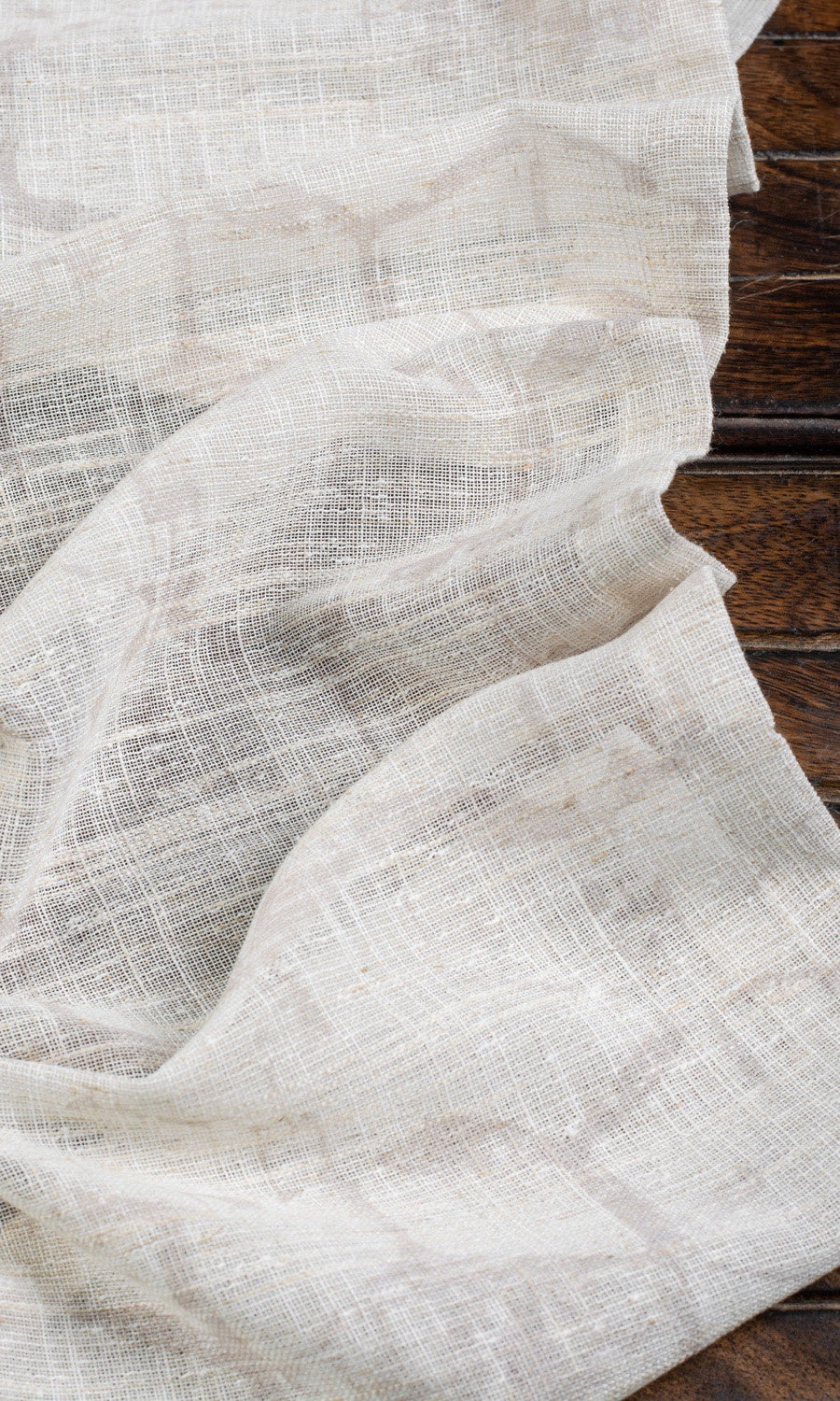 Self-Patterned Sheer Home Textile Fabric Material By the Yard Milky White)