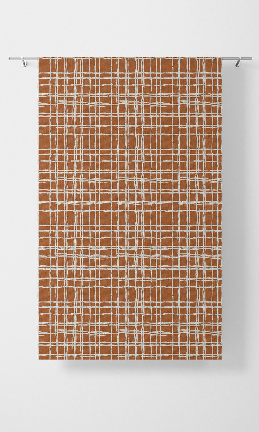 Abstract Patterned Home Textile Fabric Material By the Metre (Orange/ White)