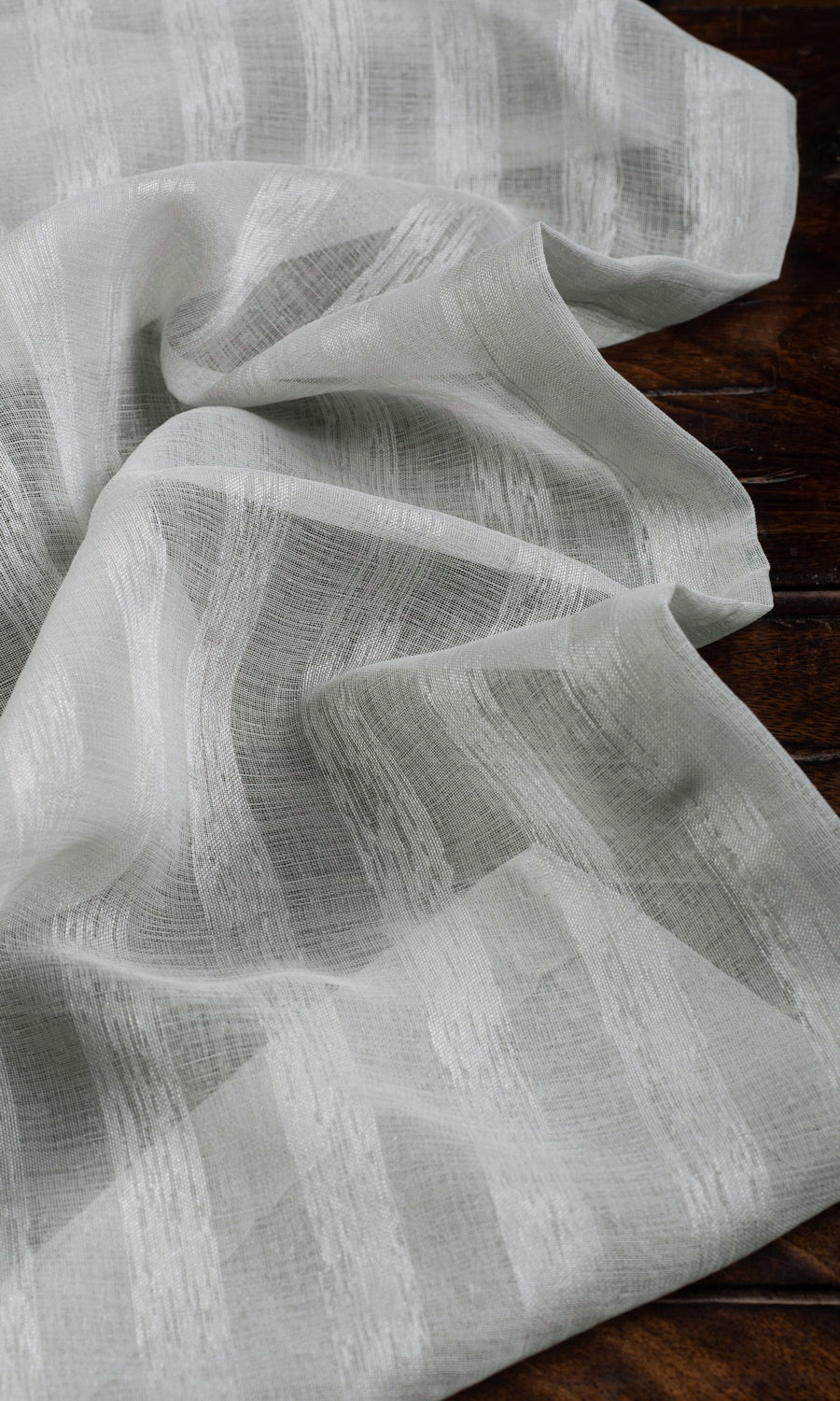 Striped Sheer Fabric Sample for Curtains & Drapes (Grey)