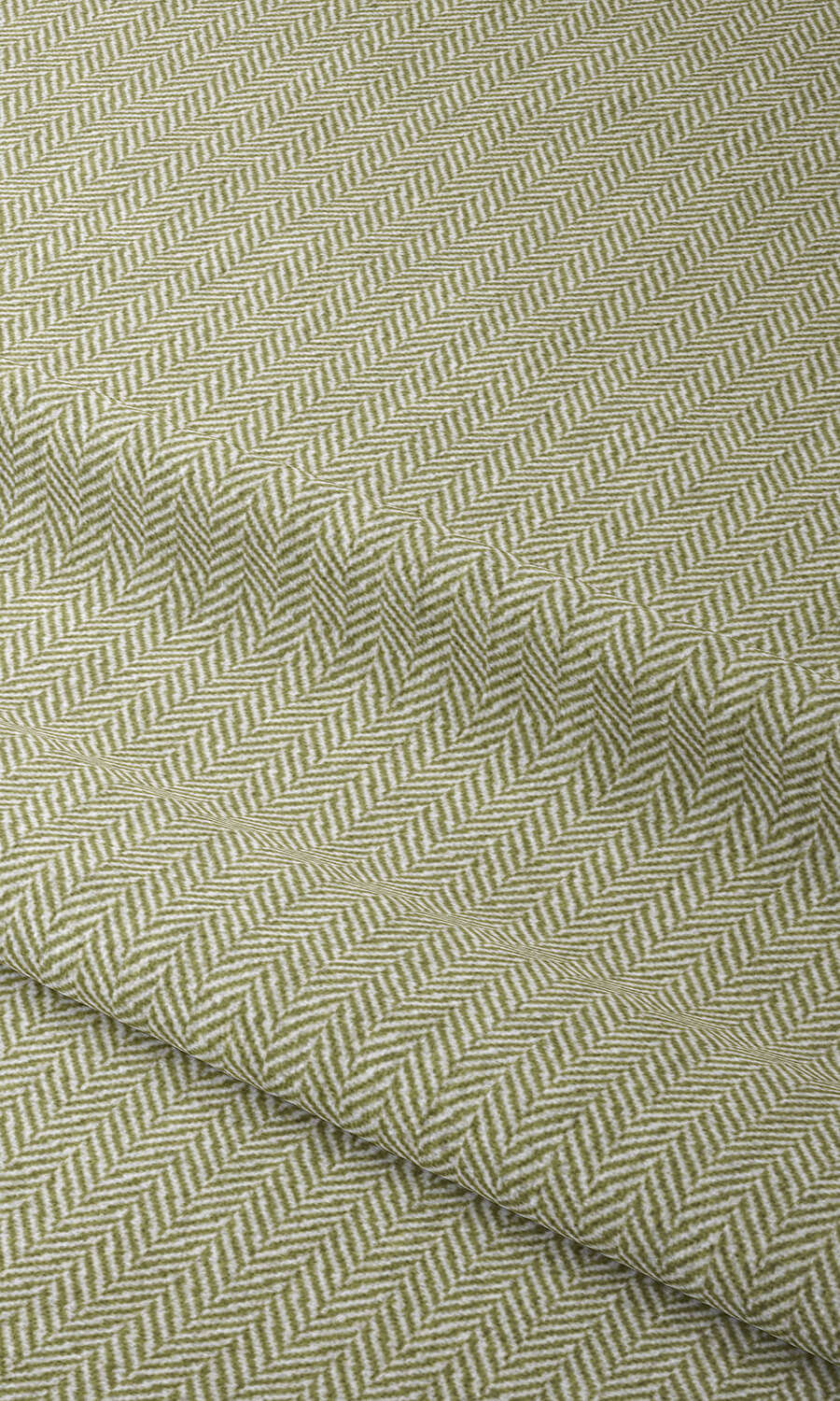 Herringbone Textured Home Textile Fabric Material By the Yard (Green)