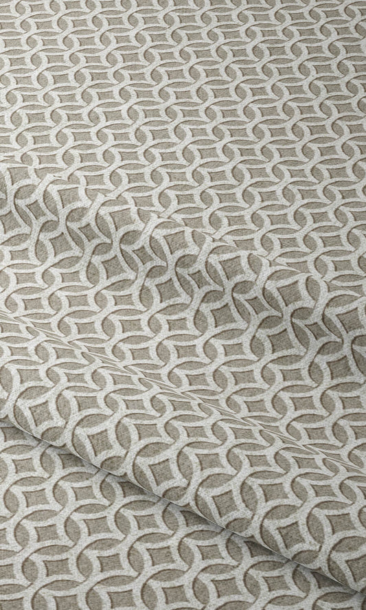 Geometric Print Curtains (Warm Grey)