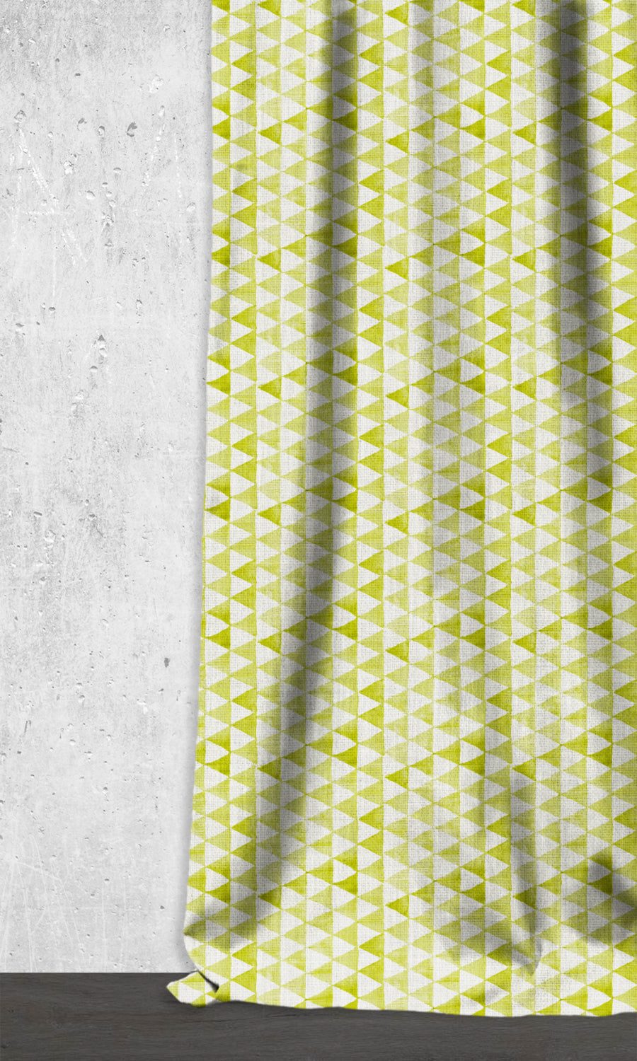 Triagonal Print Home Décor Fabric Sample (White/ Green)