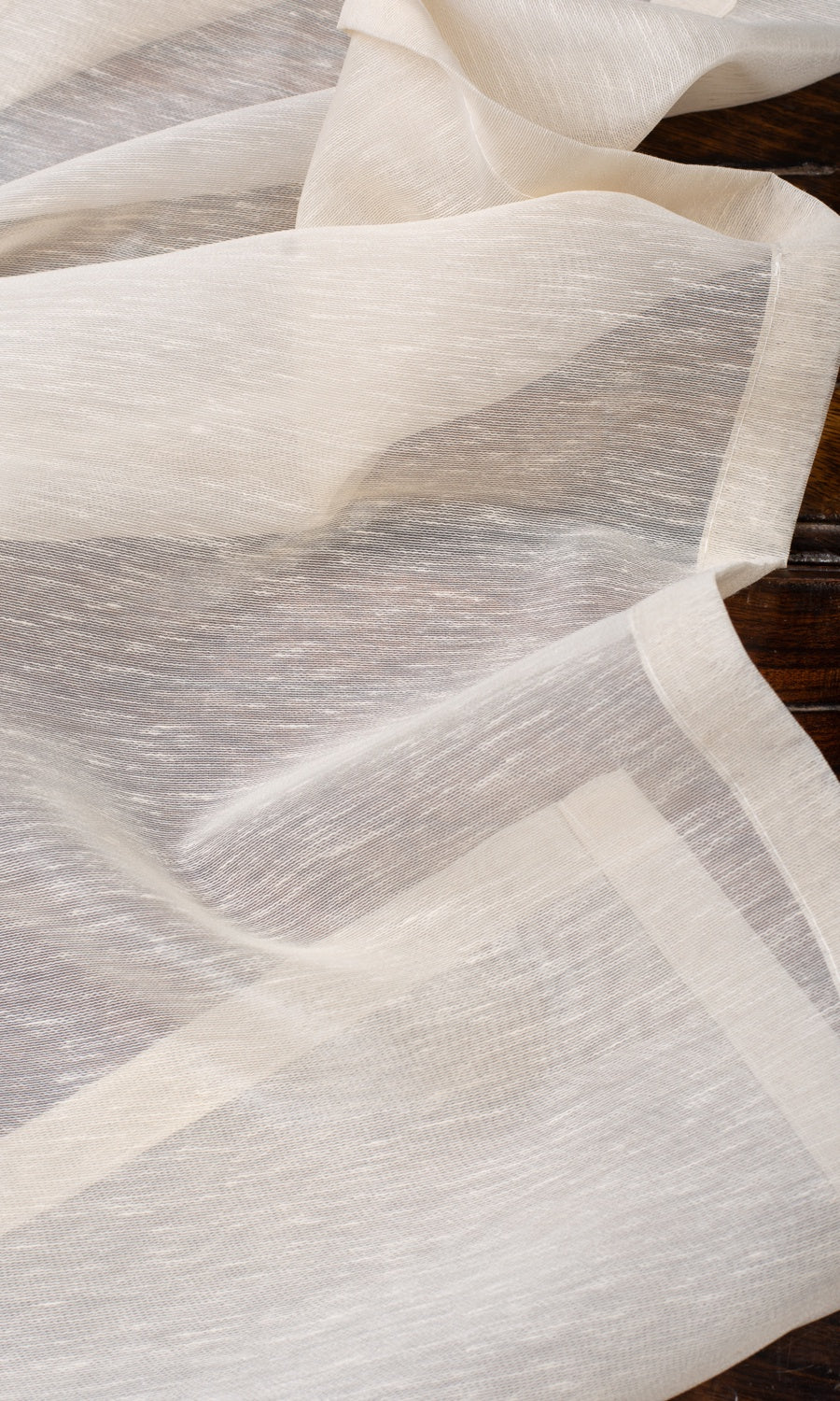 Plain Sheer Fabric Sample for Curtains & Drapes (Warm Ivory)
