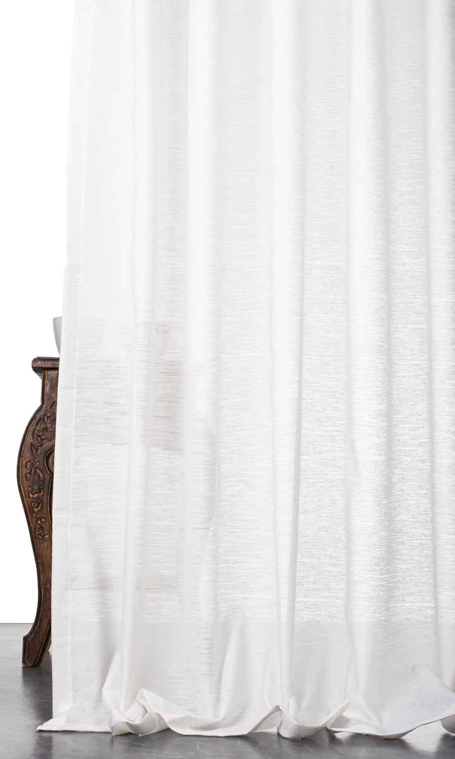 Textured Semi-Sheer Home Décor Fabric By the Yard (White)