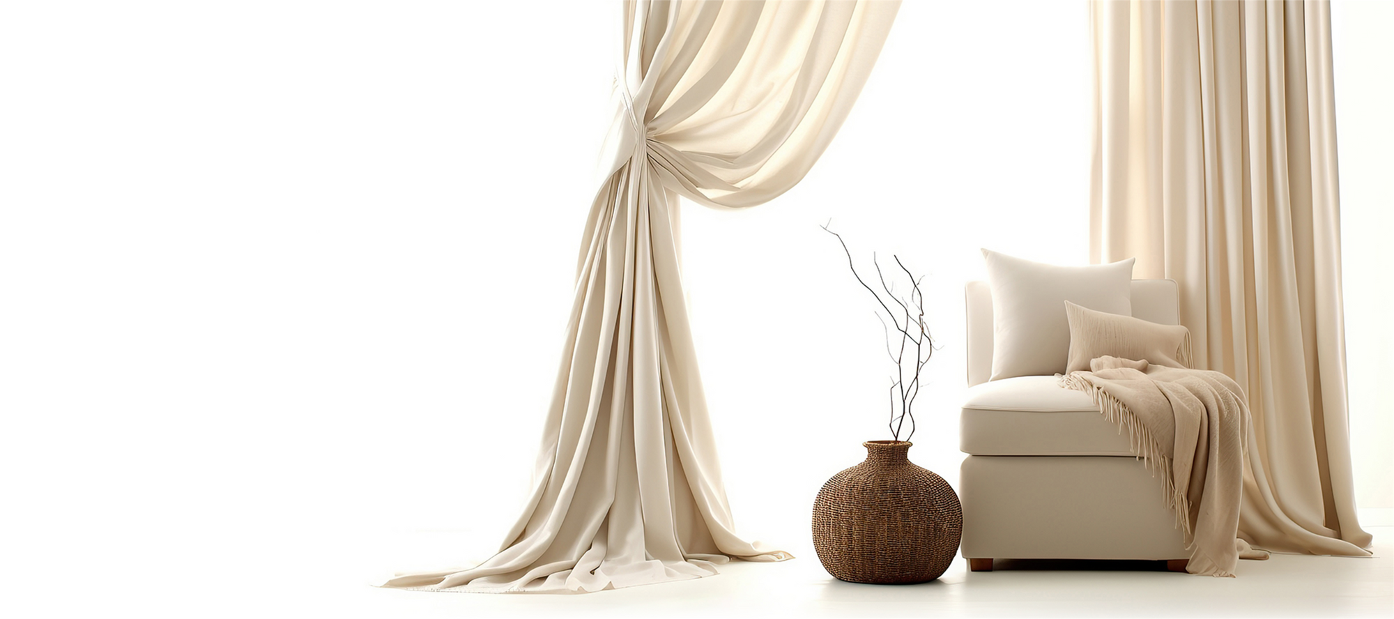 Home page of the white window curtains