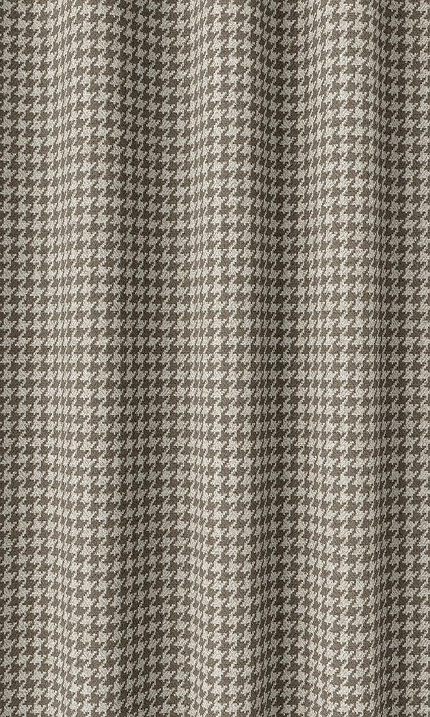 Houndstooth Patterned Home Décor Fabric By the Metre (Brown)