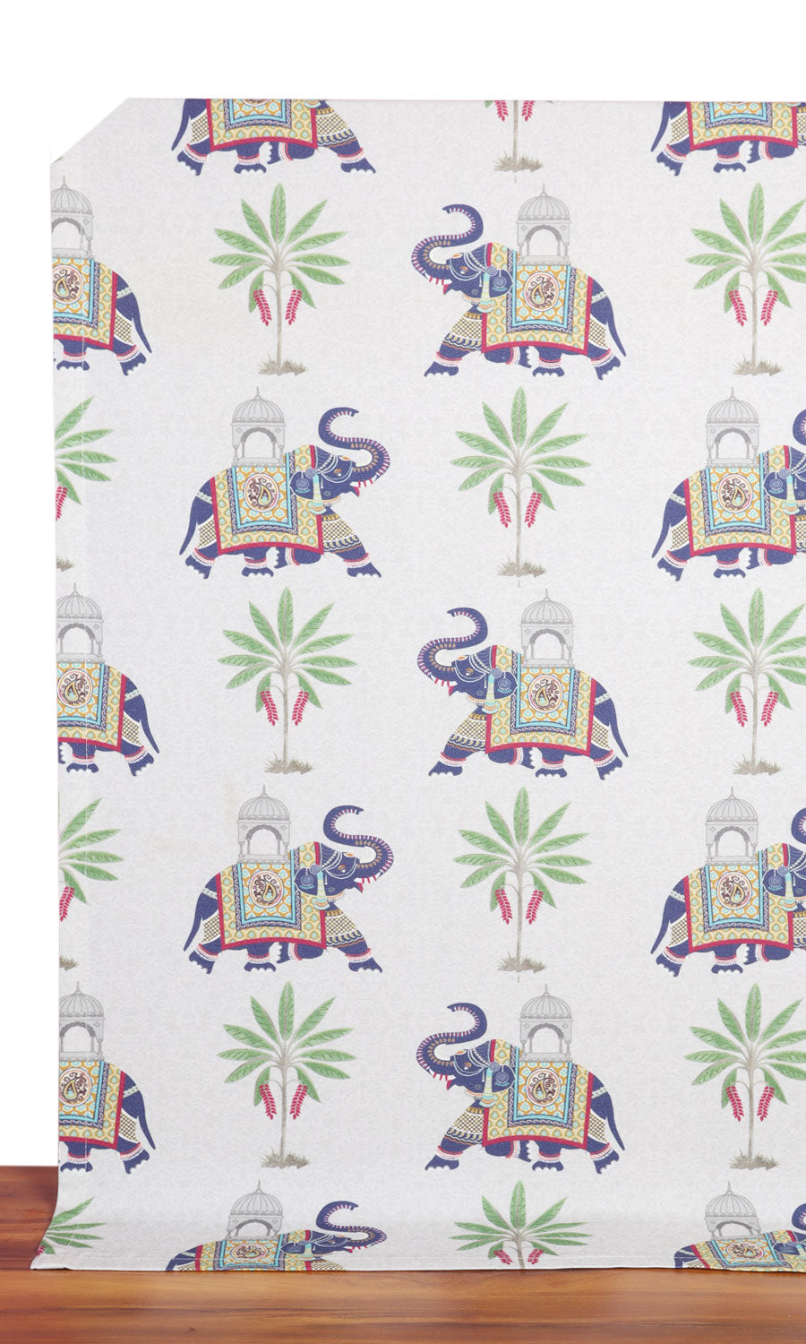 Cotton Printed Home Décor Fabric By the Yard (White/ Grey/ Purple)