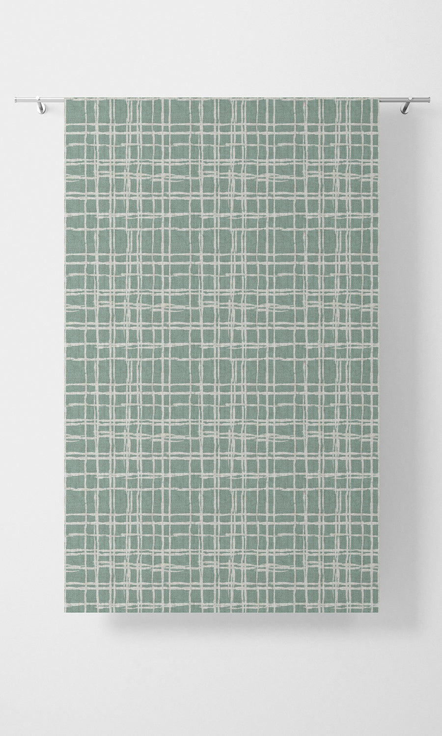 Abstract Print Home Textile Fabric Material Sample (Duck Egg Blue/ White)