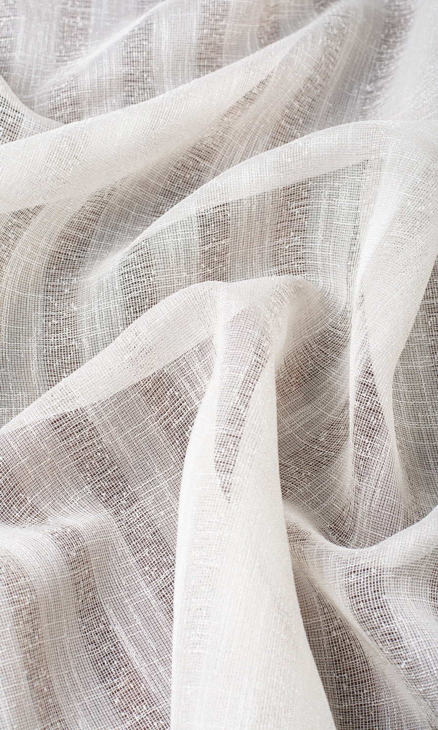 Striped Sheer Fabric Material By the Yard (White/ Cream)