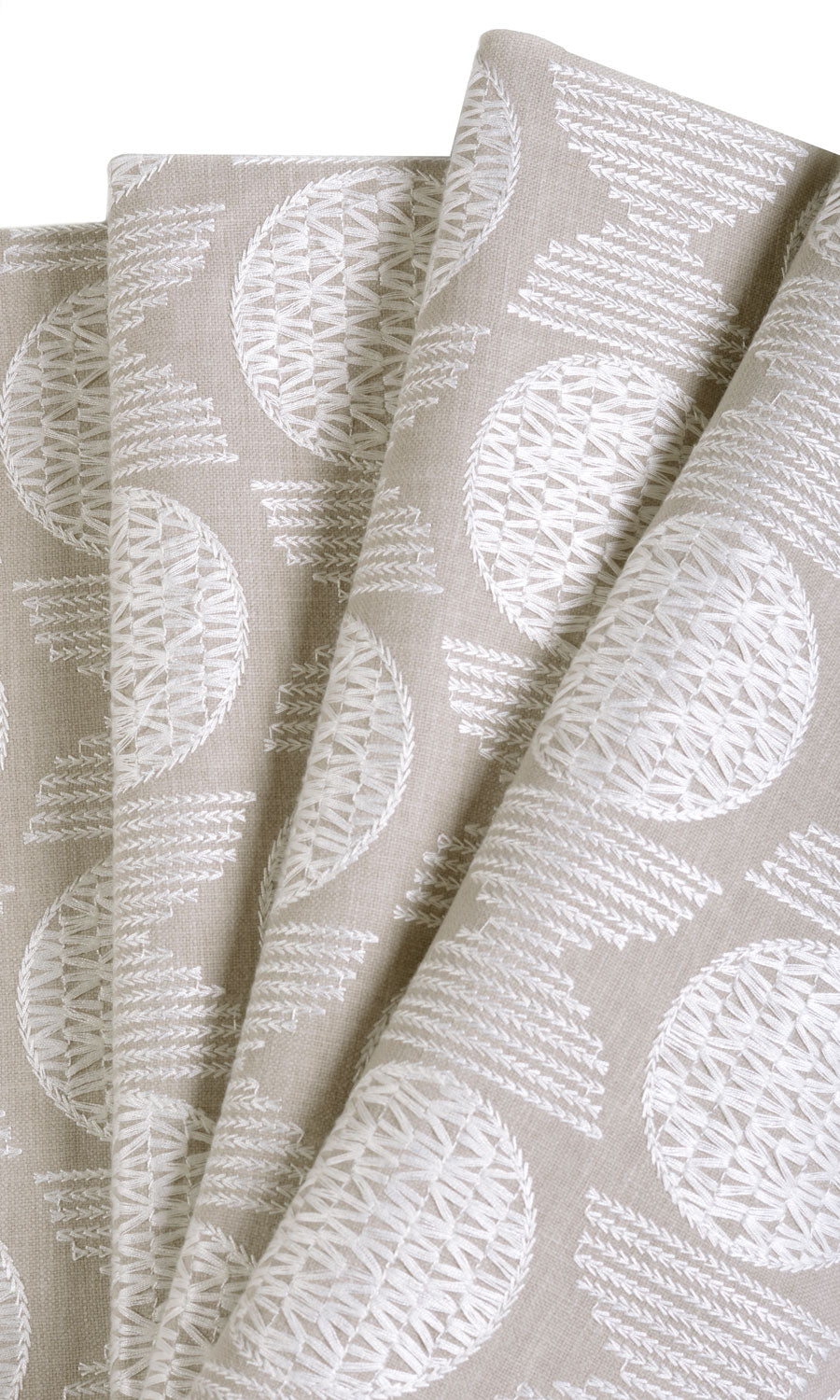 Geometric Patterned Home Textile Fabric Material By the Yard (Oatmeal Beige)