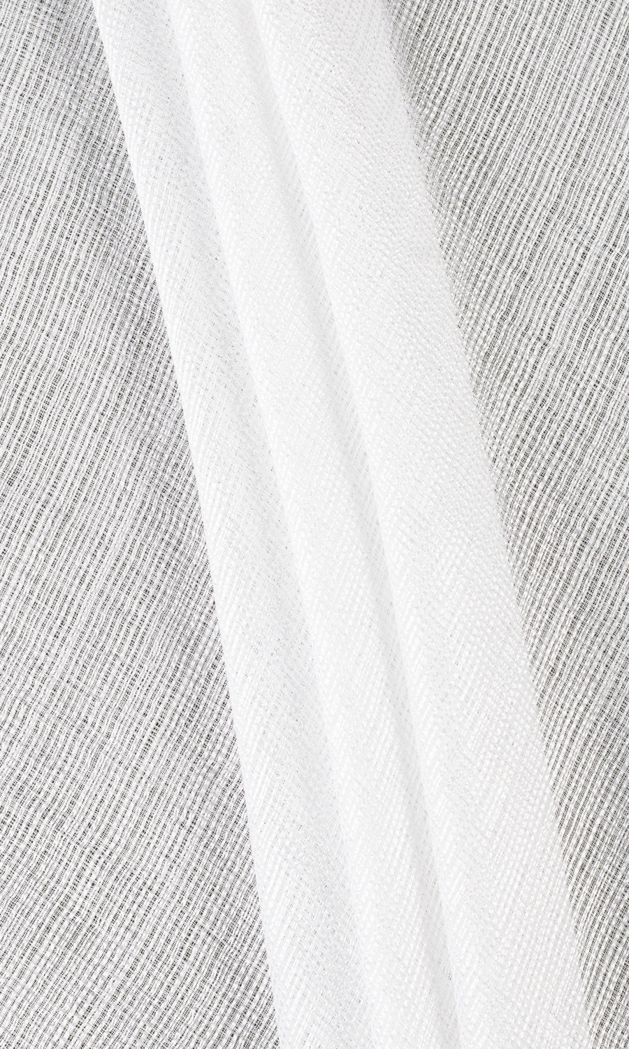 Textured Striped Sheer Home Textile Fabric Material By the Yard (White)
