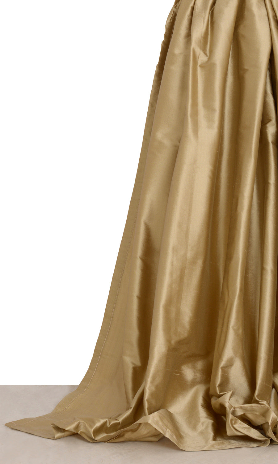Shantung Silk Window Treatments Fabric Sample (Golden Beige/ Ochre Yellow)