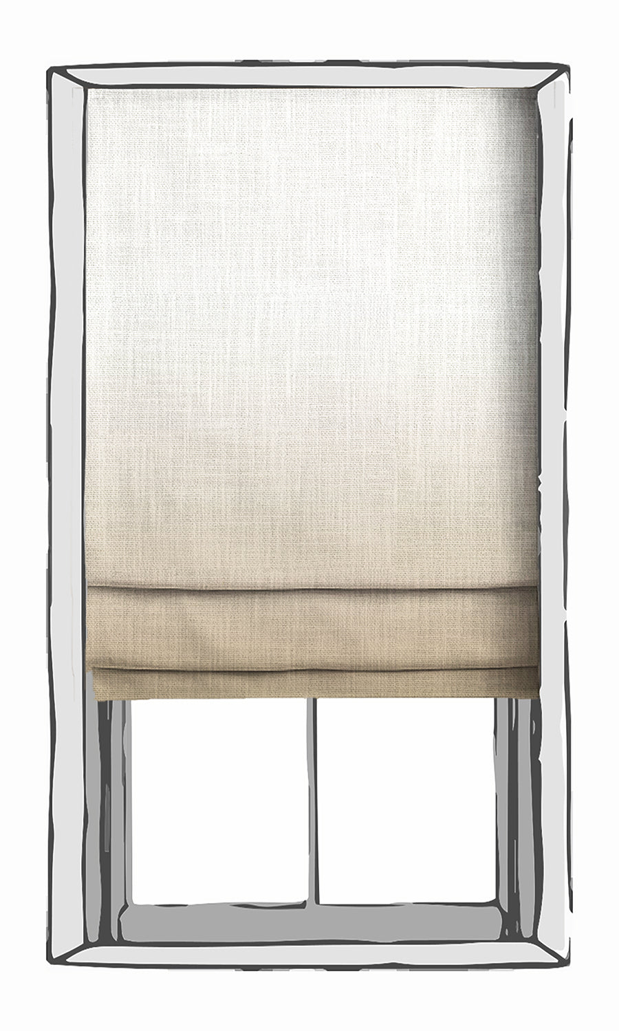 2-Tone Ombre Window Treatments Fabric By the Yard (Beige)