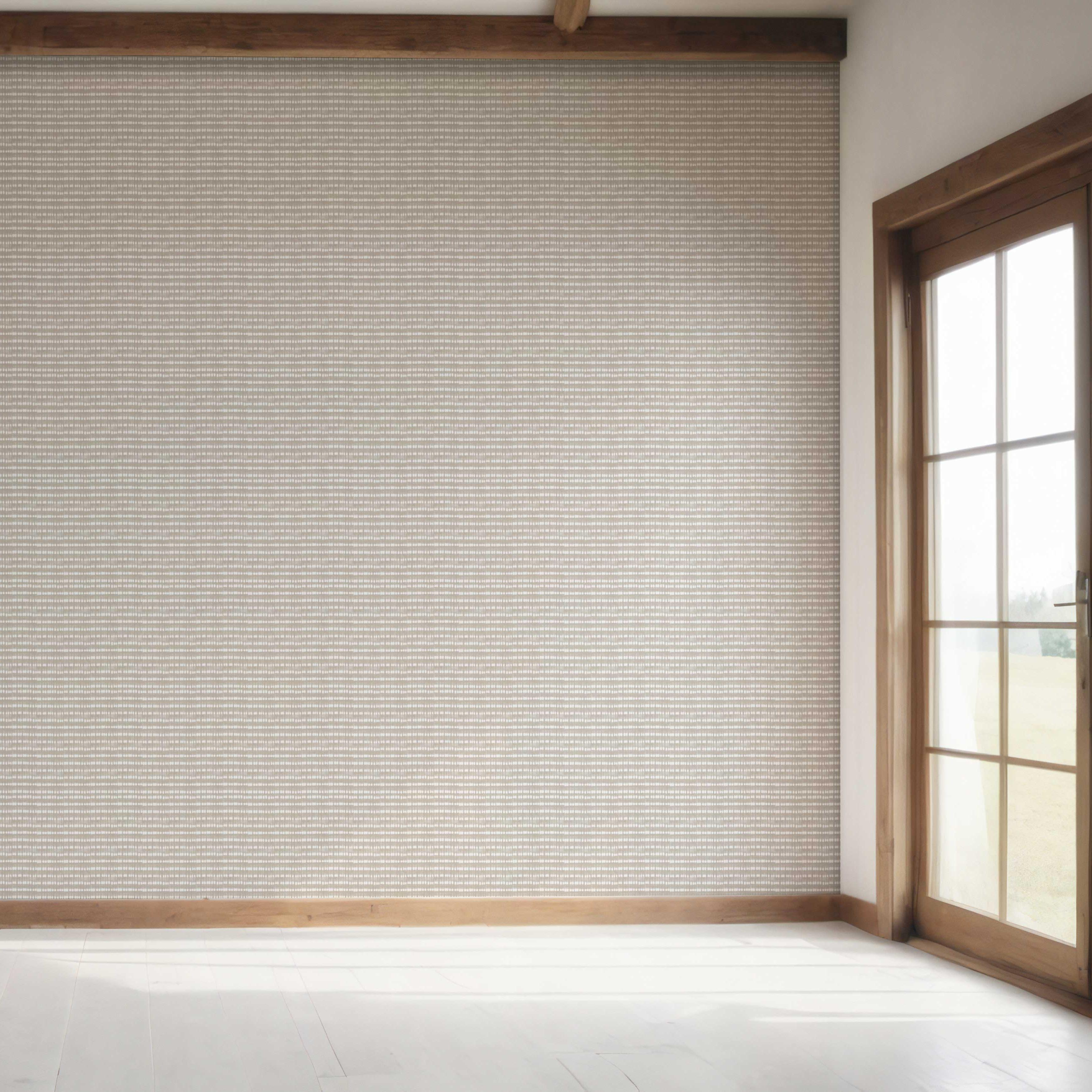 Textured Shibori Effect Striped Bedroom Wallpaper (Gray/ White)