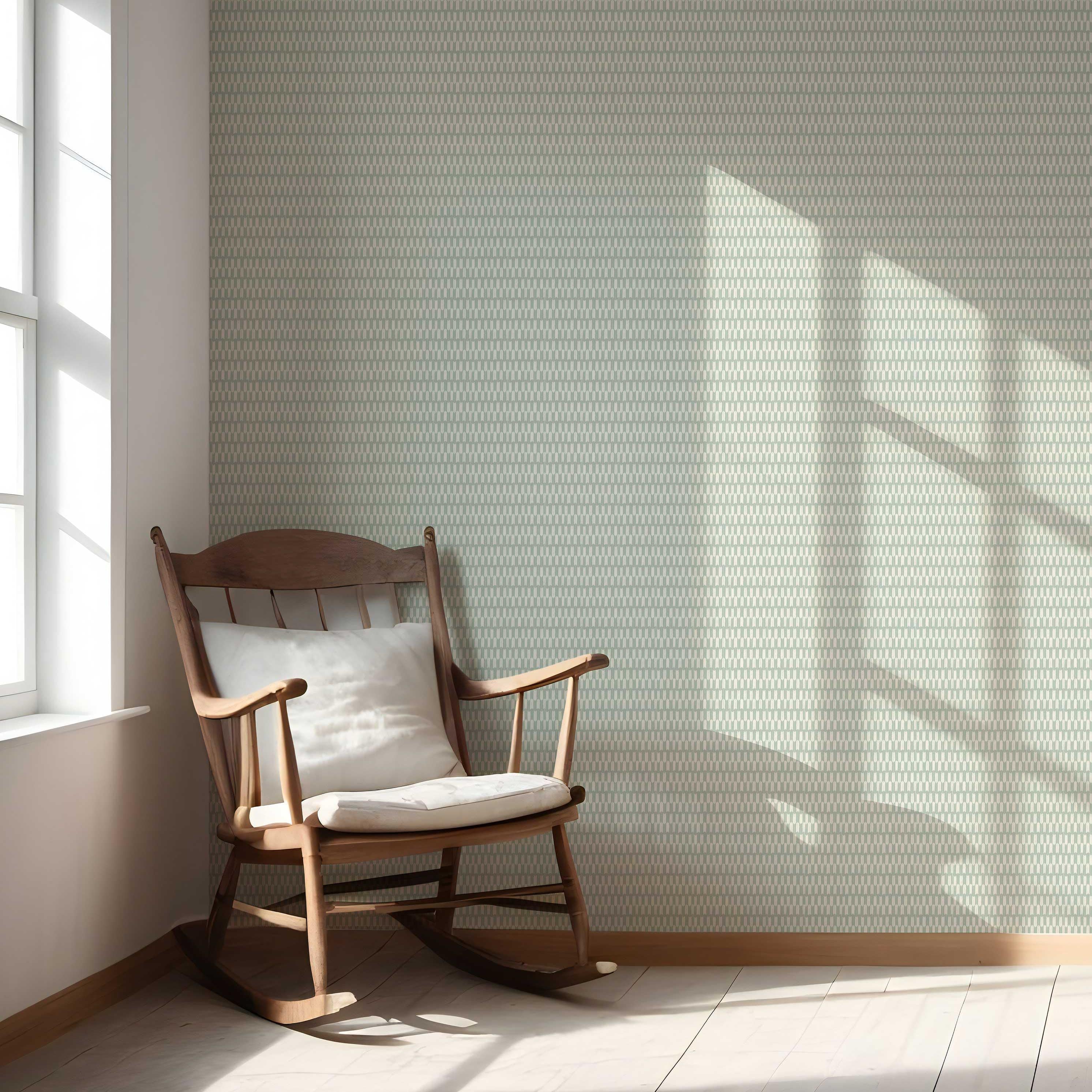 Modern Geometric Micro-Print Nursery Wallpaper Sample (Duck Egg Blue/ White)