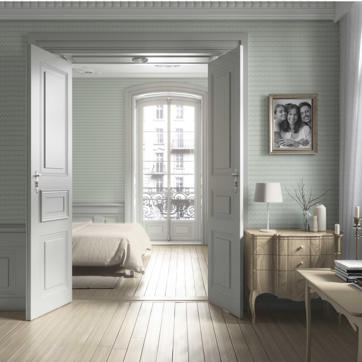 Modern Geometric Micro-Print Living Room Wallpaper Sample (Duck Egg Blue/ White)