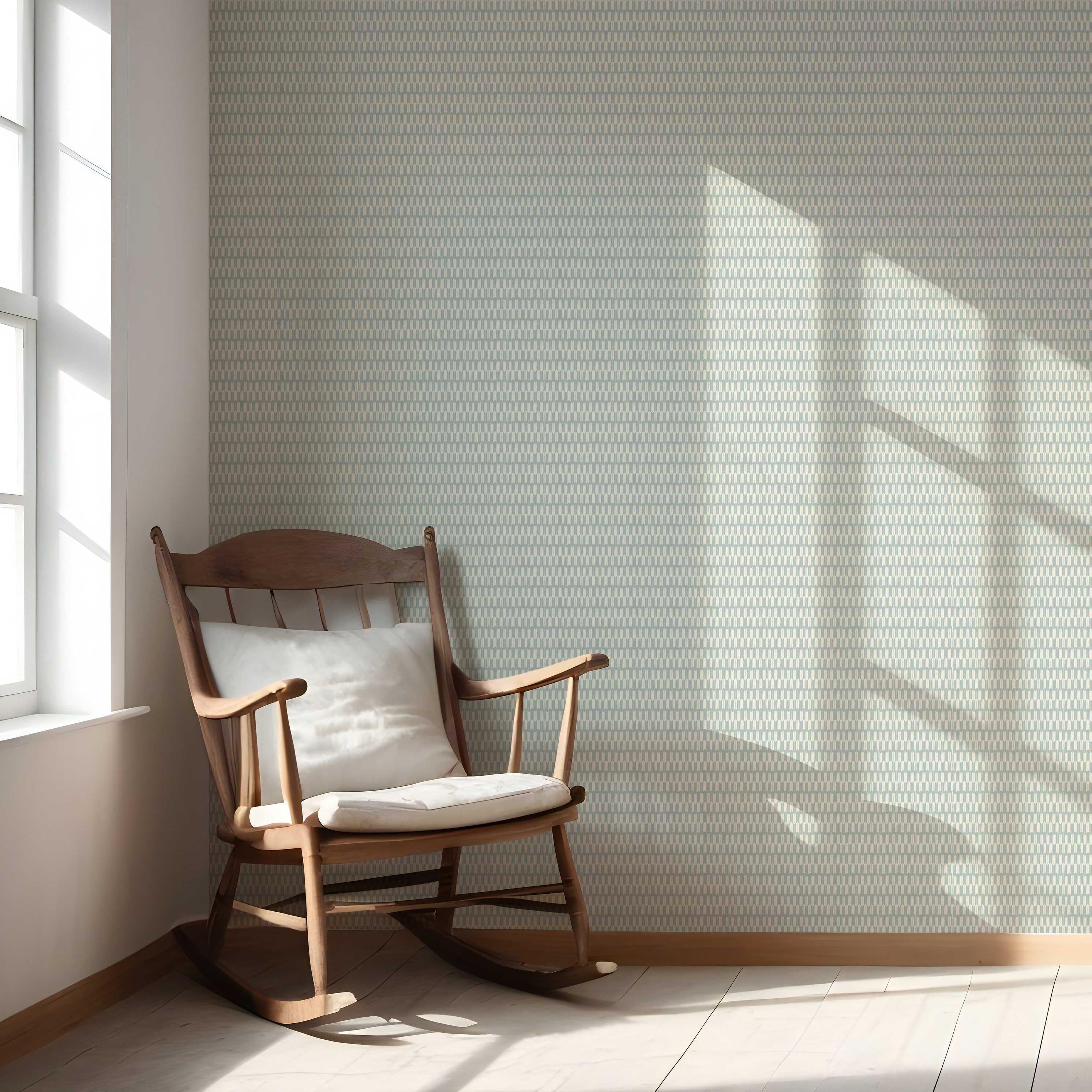 Modern Geometric Micro-Print Nursery Wallpaper (Duck Egg Blue/ White)