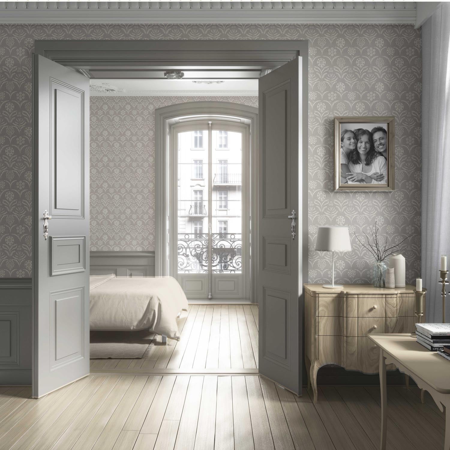 Modern Neural-Toned Floral/ Botanical Living Room Wallpaper (Gray/ Soft Taupe)