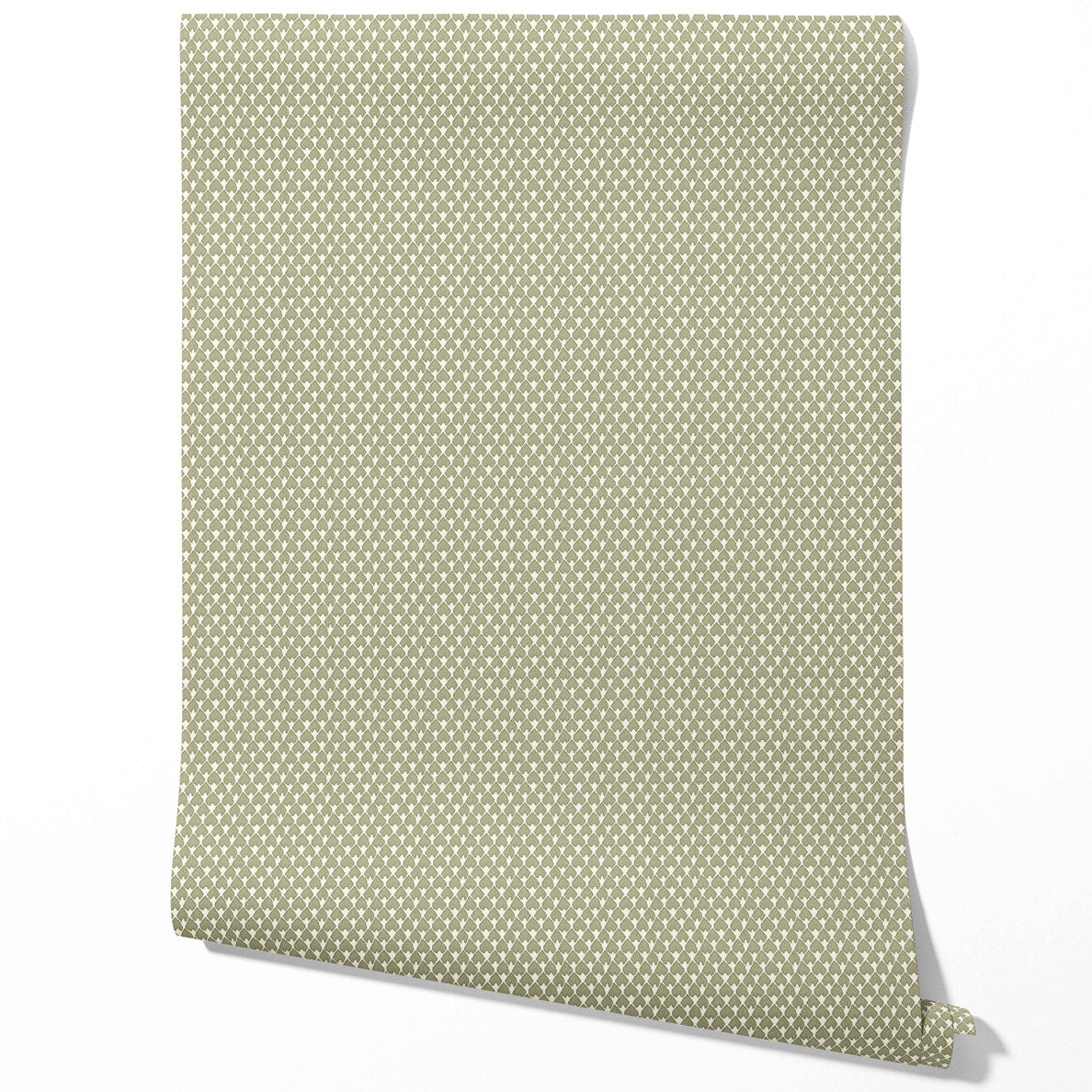 Small-Scale Geometric Print Kitchen Wallpaper Sample (Olive Green/ White)
