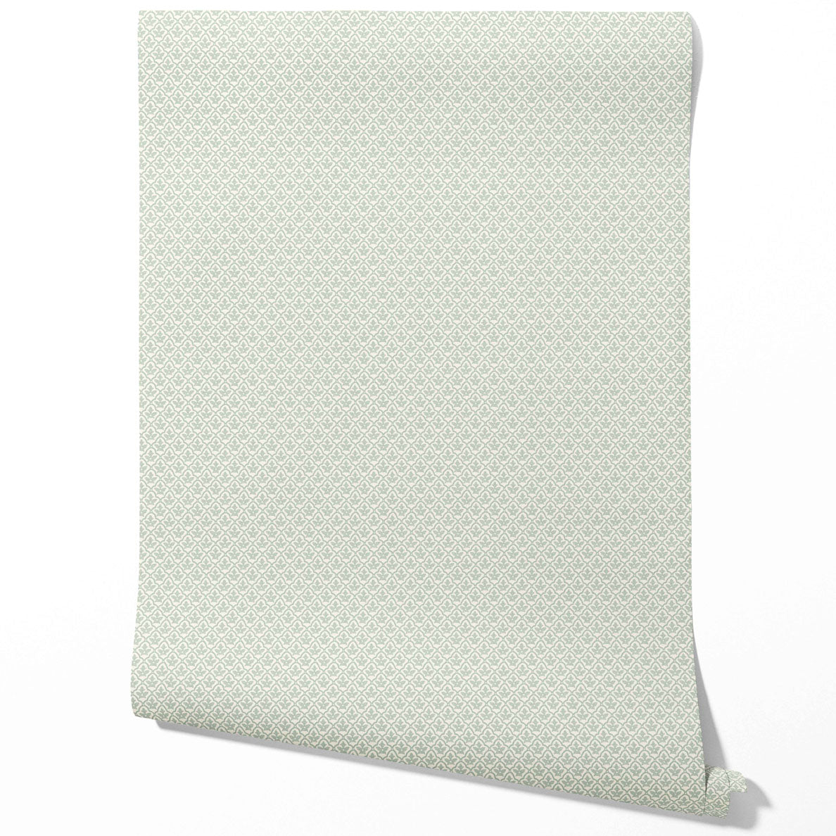 Small-Scale Floral Lattice Kitchen Wallpaper Sample (Duck Egg Blue/ White)