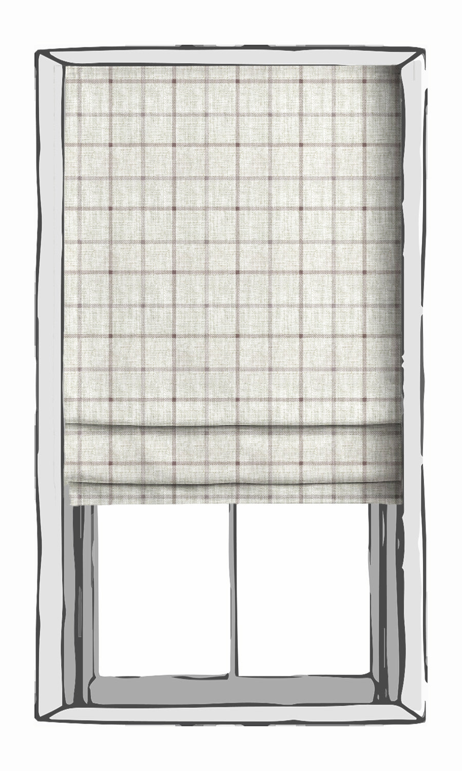 Check Patterned Window Treatments Fabric By the Yard (Oatmeal White)