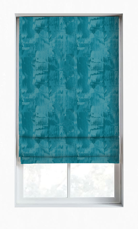 Dimout Striped Home Décor Fabric By the Yard (Teal/ Turquoise Blue)
