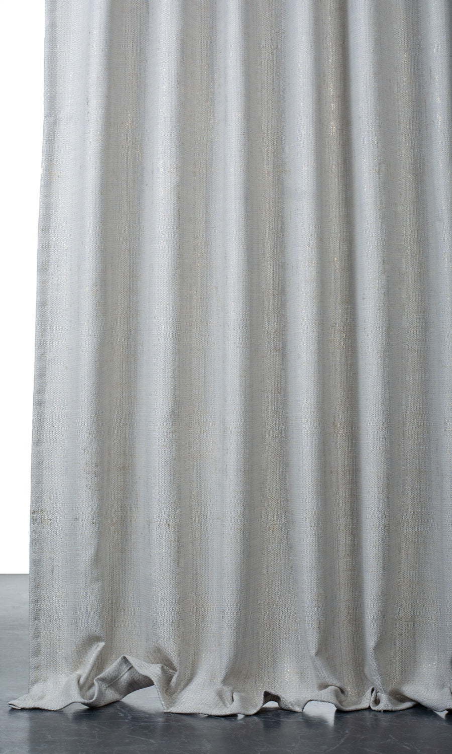 Metallic Accents Linen Blend Window Treatments Fabric By the Yard (Gray-Blue)