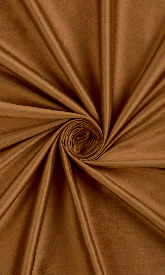 Shantung Silk Home Décor Fabric By the Yard (Bronzy Orange)